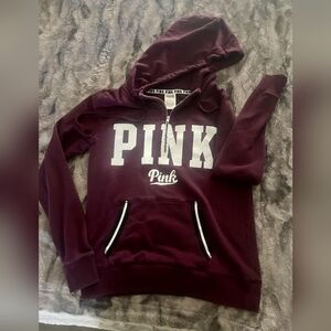 Victoria's Secret PINK Maroon Quarter Zip Hoodie